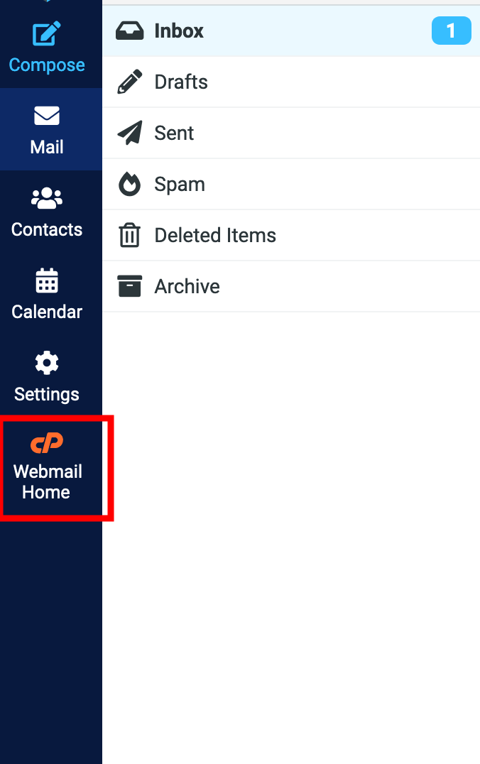 Webmail home button